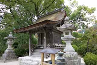 photo,material,free,landscape,picture,stock photo,Creative Commons,A small shrine, small shrine, , stone lantern basket, Japanese-style building
