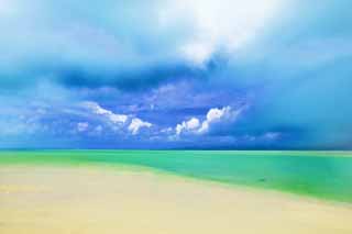 illust,tela,gratis,paisaje,fotografa,idea,pintura,Lpiz de color,dibujo,Una playa provinciana del sur, Playa arenosa, Cielo azul, Playa, Nube