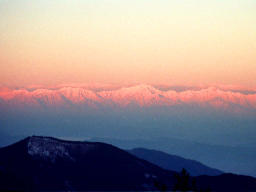 photo,material,free,landscape,picture,stock photo,Creative Commons,Sunrise glow of the Japan Alps, mountain, snow, , 