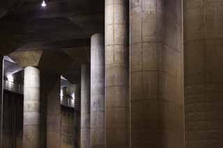 fotografia, materiale, libero il panorama, dipinga, fotografia di scorta,Un sacrario sotterraneo ed enorme, Concreto, pilastro, serbatoio, cantina