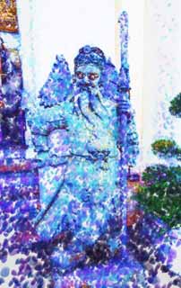 illust, materiale, libero panorama, ritratto dipinto, matita di colore disegna a pastello, disegnando,Un'immagine di protezione di watt Poe, Immagine buddista, morte di Budda il tempio, immagine di protezione, Facendo il turista