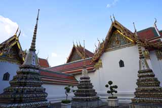 Foto, materieel, vrij, landschap, schilderstuk, bevoorraden foto,Een pagoda van de watt Poe, Pagoda, Dood van De boeddha tempel, Graf, Bezoekende touristenplaats
