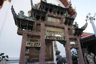 photo,material,free,landscape,picture,stock photo,Creative Commons,The gate of watt Poe, Buddhist image, death of Buddha temple, The gate, Sightseeing