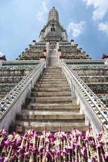 fotografia, material, livra, ajardine, imagine, proveja fotografia,Templo de Dawn, templo, Imagem budista, azulejo, Bangkok