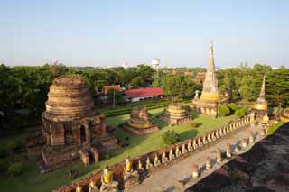 foto,tela,gratis,paisaje,fotografa,idea,Sobras de Ayutthaya, Las ruinas, Templo, Pagoda, Sobras de Ayutthaya