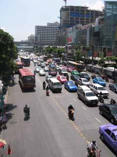 Foto, materieel, vrij, landschap, schilderstuk, bevoorraden foto,Bangkok straat, Auto, Motorfiets, Straat, Asfaltbitumen