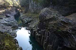 photo,material,free,landscape,picture,stock photo,Creative Commons,Takachiho-kyo Gorge, Ravine, The surface of the water, cliff, natural monument