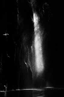 fotografia, materiale, libero il panorama, dipinga, fotografia di scorta,Una cascata di Gola di Takachiho-kyo, Ravina, Spruzzi di acqua, rupe, naturale monumento