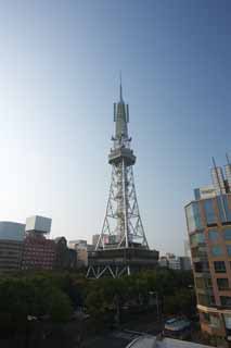 photo,material,free,landscape,picture,stock photo,Creative Commons,Nagoya Television Tower, television tower, An electric wave, TV, Television