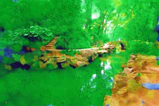 illust, materiale, libero panorama, ritratto dipinto, matita di colore disegna a pastello, disegnando,Un'idrovia di Zhuozhengyuan, idrovia, ponte, eredit di mondo, giardino