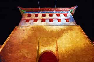 illust, matire, libre, paysage, image, le tableau, crayon de la couleur, colorie, en tirant,La porte Einei, Chang'an, porte de chteau, brique, L'histoire