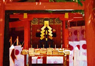 illust, , , , , ,  ,  , .,Tsubakimoto Shrine, Shinto, Shinto shrine,  , 
