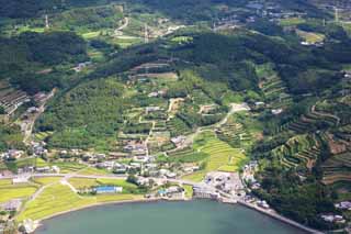foto,tela,gratis,paisaje,fotografa,idea,Un pueblo de la granja de Nagasaki, El pas, Mandarn naranja, El mar, Aerofotografa