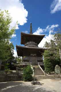 foto,tela,gratis,paisaje,fotografa,idea,Una torre de tesoros del templo de montaa sagrado, Torre de tesoros, Buddhism, Templo, Edificio de madera