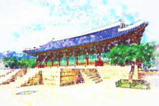 illust,tela,gratis,paisaje,fotografa,idea,pintura,Lpiz de color,dibujo,Osamu Sei de Kyng - bokkung, Edificio de madera, Herencia de mundo, Confucianism, El alfabeto de Hangul