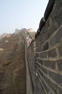 photo,material,free,landscape,picture,stock photo,Creative Commons,Ramparts of the Great Wall of China, Walls, Lou Castle, Brick, Barrier