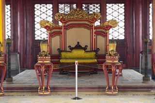 photo,material,free,landscape,picture,stock photo,Creative Commons,Neutralization of the National Palace builders Throne, The wooden building, Hua cover the buttocks, Long, Emperor