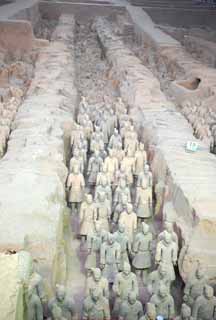photo,material,free,landscape,picture,stock photo,Creative Commons,Terracotta Warriors in Pit No.1, Terra Cotta Warriors, Ancient people, Tomb, World Heritage