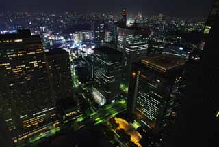 fotografia, materiale, libero il panorama, dipinga, fotografia di scorta,Shinjuku di notte, A molti piani, Subcenter, Tokio governo metropolitano, Costruendo