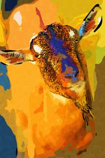 illustration,material,free,landscape,picture,painting,color pencil,crayon,drawing,Goat, Goat, , Livestock, 