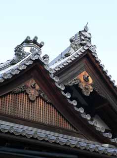 Foto, materieel, vrij, landschap, schilderstuk, bevoorraden foto,Gouden Paviljoen Tempel HOJO dak, Wereld Heritage, Gouden Paviljoen, Ashikaga Yoshimitsu, Kyoto