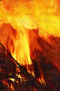 illustration,material,free,landscape,picture,painting,color pencil,crayon,drawing,With fire raising, Flame, Enjou, FALLAS, God,
