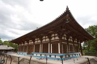 fotografia, materiale, libero il panorama, dipinga, fotografia di scorta,Tempio di Toshodai-ji tempio interno, tetto moderno, , Convento buddista, Chaitya