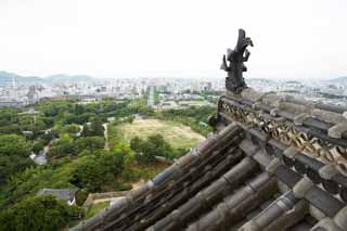 Foto, materieel, vrij, landschap, schilderstuk, bevoorraden foto,Het landschap van Himeji-jo Kasteel, Vier nationale schatten Kasteel, Sadanori Akamatsu, Shigetaka Kuroda, Hideyoshi Hashiba