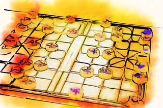 illustration,material,free,landscape,picture,painting,color pencil,crayon,drawing,Elephant shogi, game, , piece, chessboard