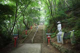 Foto, materiell, befreit, Landschaft, Bild, hat Foto auf Lager,Ein Gebirgspfad von Mt. Takao, Die asketischen Praktiken Groer Lehrer, Bergsteigen, Wandern, Wald