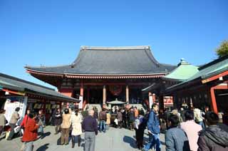 photo, la matire, libre, amnage, dcrivez, photo de la rserve,Le Temple Senso-ji couloir principal d'un temple bouddhiste, visiter des sites pittoresques tache, Temple Senso-ji, Asakusa, lanterne