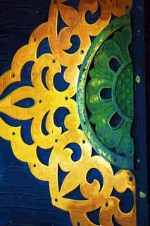 illust, material, livram, paisagem, quadro, pintura, lpis de cor, creiom, puxando,Os mveis de metal da Senso-ji Templo porta, Metal, flor, Asakusa, Templo de Senso-ji