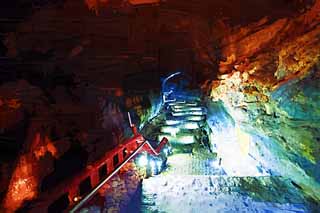 illustration,material,free,landscape,picture,painting,color pencil,crayon,drawing,An overabundance of vigor cave, Manjang gul Cave, Geomunoreum Lava Tube System, volcanic island, basement