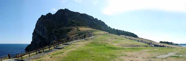 photo,material,free,landscape,picture,stock photo,Creative Commons,Shiroyama Hiji peak, seongsan ilchulbong, Cliff, volcanic island, beauty spot