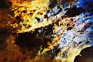 illust, materiale, libero panorama, ritratto dipinto, matita di colore disegna a pastello, disegnando,Caverna di Ssangyong, Stalattite, stalagmite, caverna composta, Io sono fantastico
