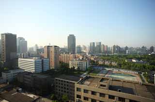 foto,tela,gratis,paisaje,fotografa,idea,Maana de Shangai, Edificio, El sol matutino, Zona residencial, Camin