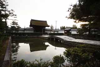 Foto, materieel, vrij, landschap, schilderstuk, bevoorraden foto,Myoshin-ji Tempel liet zich gaan Waterplas, Egen Kanzan, Poort voor Imperiale gezanten, De bloementuin paus, Tempel behorend bij de Zen sekte