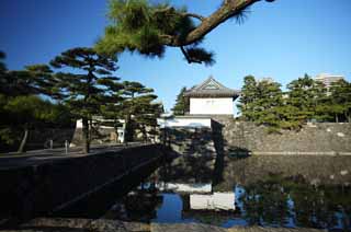 photo,material,free,landscape,picture,stock photo,Creative Commons,Two folds of Sakurada oars, Edo-jo Castle, treasury, moat, Ishigaki