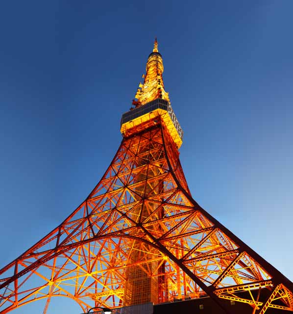 Foto, materiell, befreit, Landschaft, Bild, hat Foto auf Lager,Tokyo-Turm, Sammlung elektrischer Wellenturm, Ich beleuchte es, Eine Antenne, Eine Sternwarte