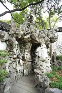 photo,material,free,landscape,picture,stock photo,Creative Commons,Yuyuan Garden deformed limestone, Joss house garden, , deformed limestone, Chinese building