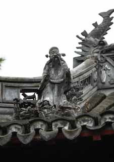 photo, la matire, libre, amnage, dcrivez, photo de la rserve,Yuyuan Garden sculpture de toit, Joss logent le jardin, Prtre bouddhiste, carreau de toit, Btiment chinois