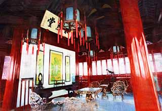 illustration,material,free,landscape,picture,painting,color pencil,crayon,drawing,Yuyuan Garden, Joss house garden, , Chinese food style, sum
