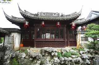 Foto, materiell, befreit, Landschaft, Bild, hat Foto auf Lager,Yuyuan-Garten, Joss Hausgarten, , Chinesischer Essensstil, Ich werde in roten gemalt