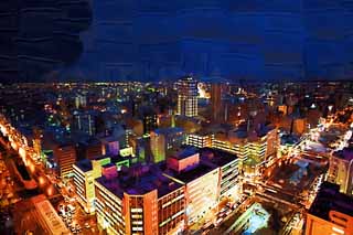 illust,tela,gratis,paisaje,fotografa,idea,pintura,Lpiz de color,dibujo,Una vista de noche de Sapporo, Ciudad, Illuminations, Luz, Soy hermoso