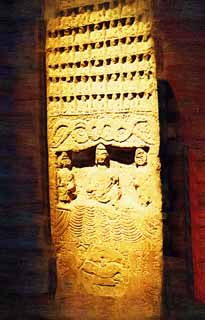 illust, materiale, libero panorama, ritratto dipinto, matita di colore disegna a pastello, disegnando,Nord Wei monumento di immagine buddista, Buddismo, Gli antichi, Budda, scultura