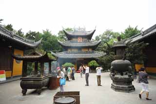 foto,tela,gratis,paisaje,fotografa,idea,Un Ryuge masivo campanario del templo, Buddhism, Oracin, Fe, Un palo de incienso