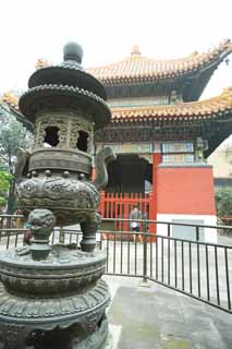 fotografia, material, livra, ajardine, imagine, proveja fotografia,Um Yonghe Templo incenso abajur, escultura, drago, padro, Chaitya