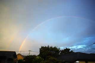 photo,material,free,landscape,picture,stock photo,Creative Commons,A double rainbow, rainbow, cloud, Rain, weather phenomenon