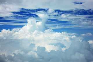 foto,tela,gratis,paisaje,fotografa,idea,Un nube de trueno, Cielo azul, Nube, Una aerofoto, El mar de nubes