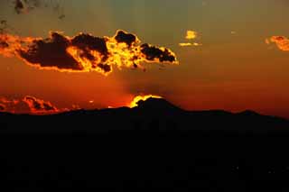 photo, la matire, libre, amnage, dcrivez, photo de la rserve,Mt. Fuji de la destruction par feu, Mettant soleil, Mt. Fuji, Rouge, nuage